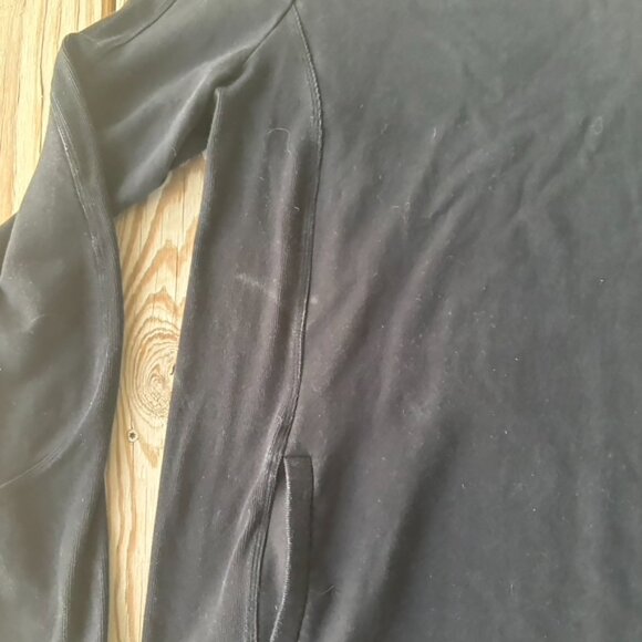 Athleta Black Sweatshirt Dress Size Medium Pockets - Picture 4 of 8
